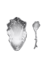 Mariposa Oyster Dish with Coral Spoon Set