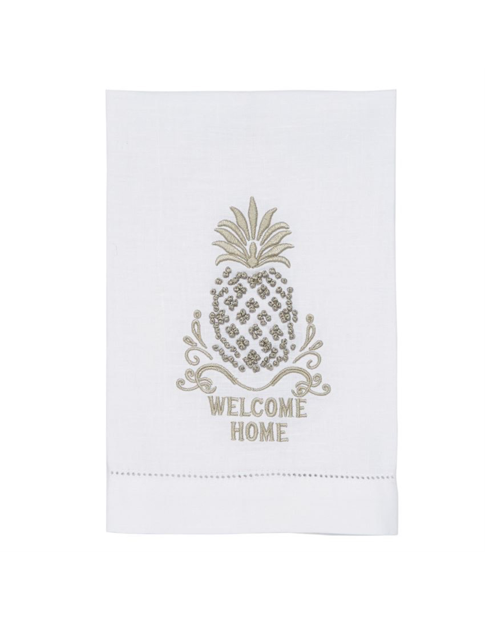 Mud Pie Pineapple French Knot Towel w Welcome Home