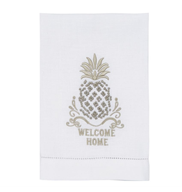 Mud Pie Pineapple French Knot Towel w Welcome Home