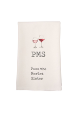 Mud Pie Wine Hand Towel w PMS Pass The Merlot Sister