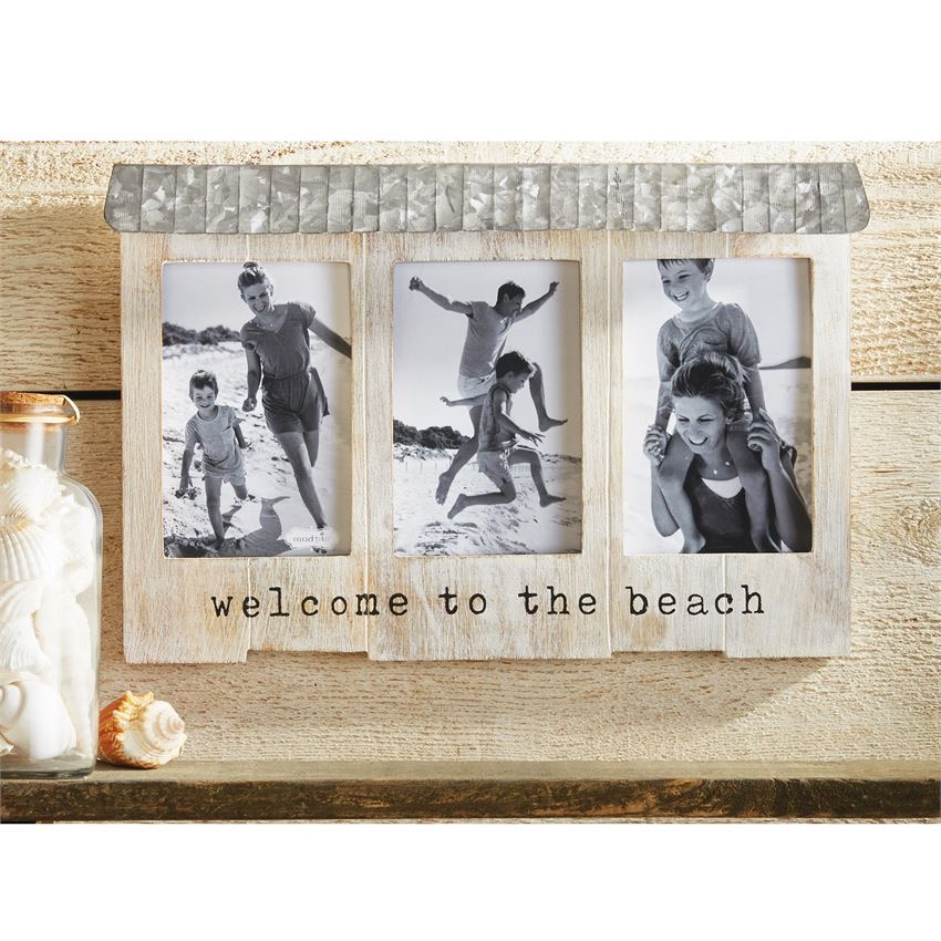 Mud Pie Beach House Triple Frame w Welcome To The Beach Digs N Gifts
