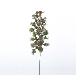 Kurt Adler Mini Holly Spray Pick 3 inch Christmas Flowers Floral Decor