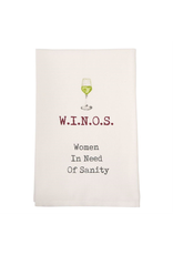 Mud Pie Wine Hand Towel w W.I.N.O.S. Women In Need Of Sanity