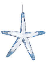 Kurt Adler Light Blue Acrylic Starfish Ornament w Glitter Accents