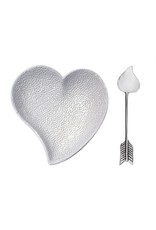 Mariposa Ceramic Heart Dish with Arrow Spoon