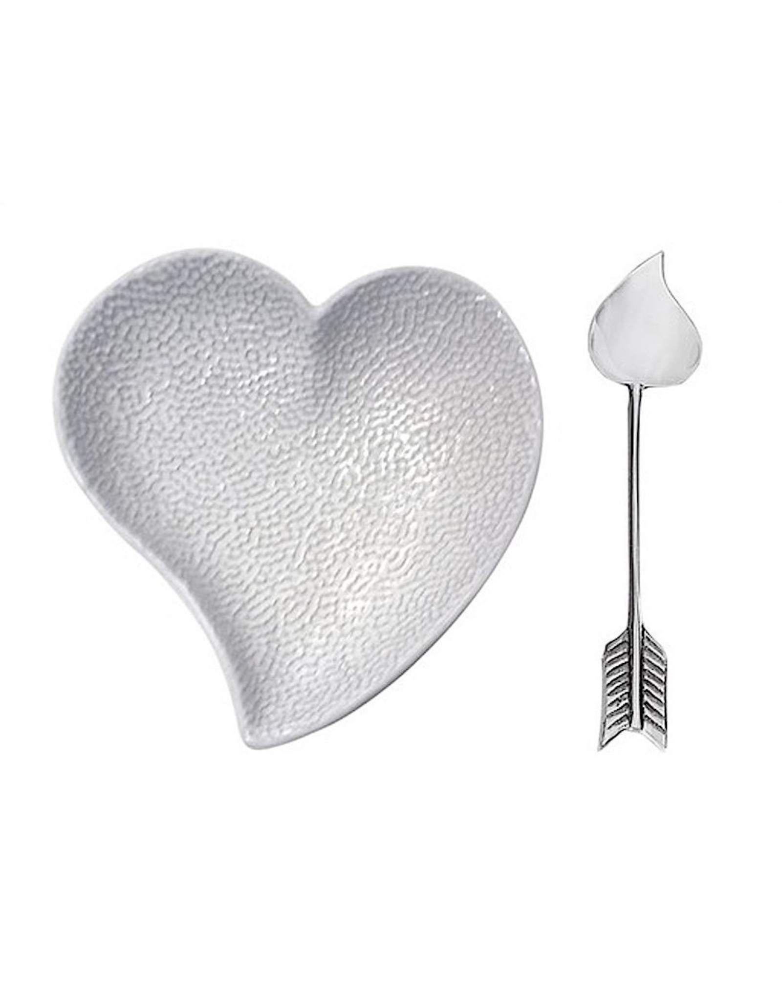 Mariposa Ceramic Heart Dish with Arrow Spoon