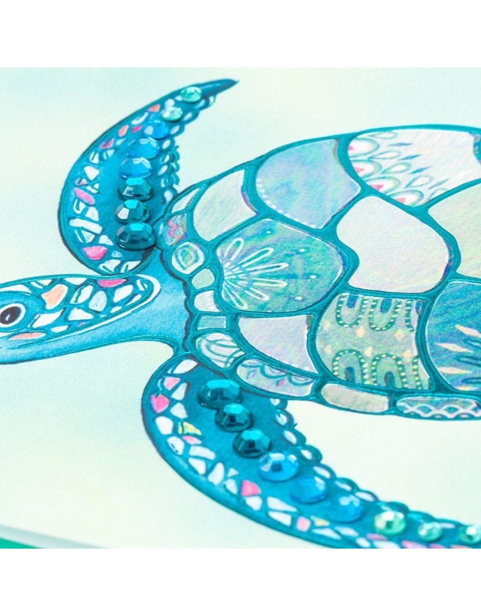 PAPYRUS® Blank Card Mosaic Sea Turtle With Gems