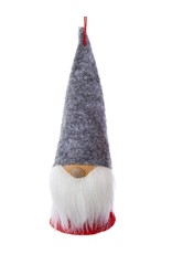 Kurt Adler Gnomes Wood and Felt Dwarf Gnome Ornament 5 inch w Grey Hat