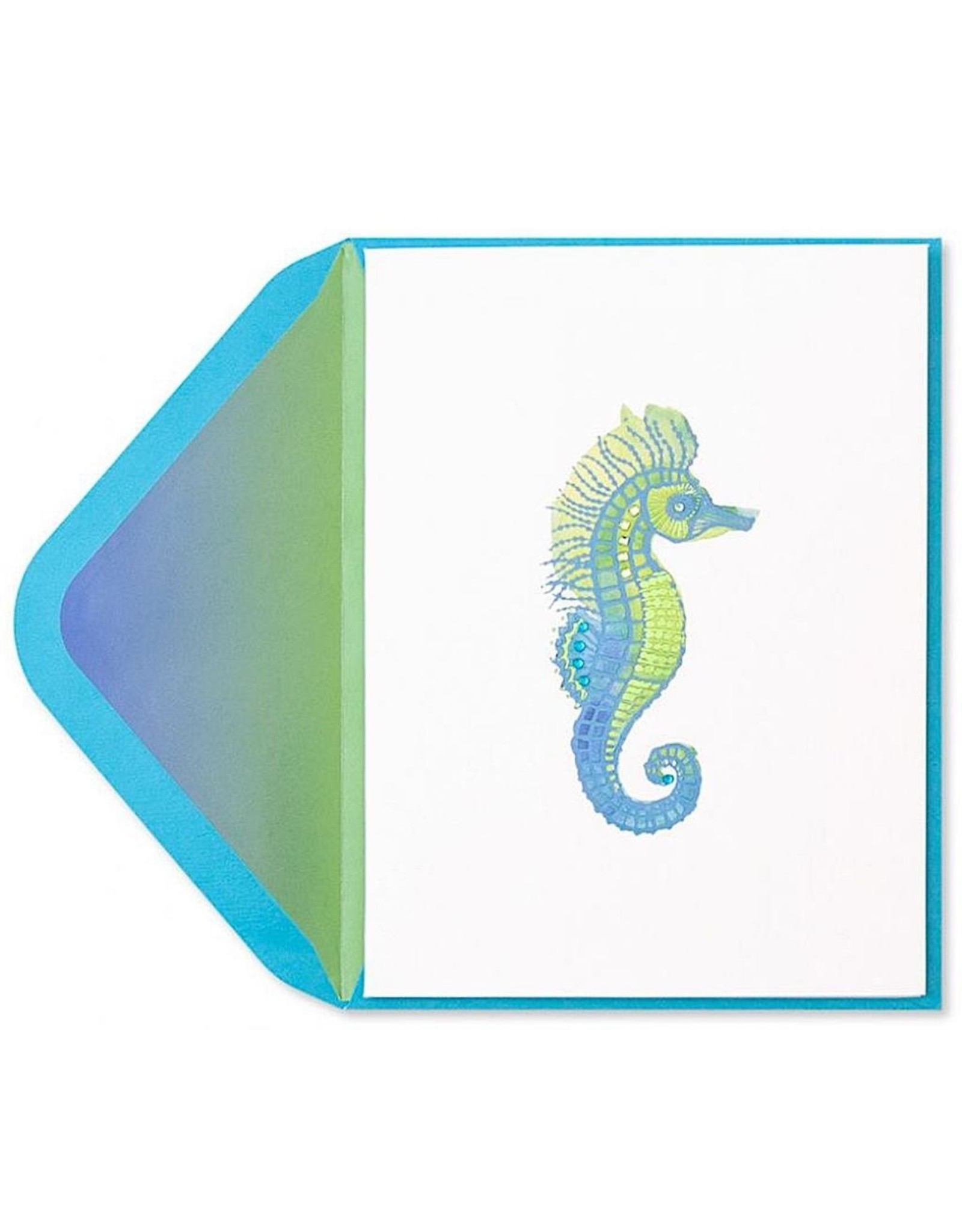 PAPYRUS® Blank Card Seahorse with Gems