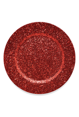 Dazzle Plate Charger 13 Inch Diameter Red Glittered