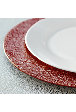 Dazzle Plate Charger 13 Inch Diameter Red Glittered