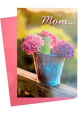 Avanti Mothers Day Card Bucket of Hydrangeas Flowers