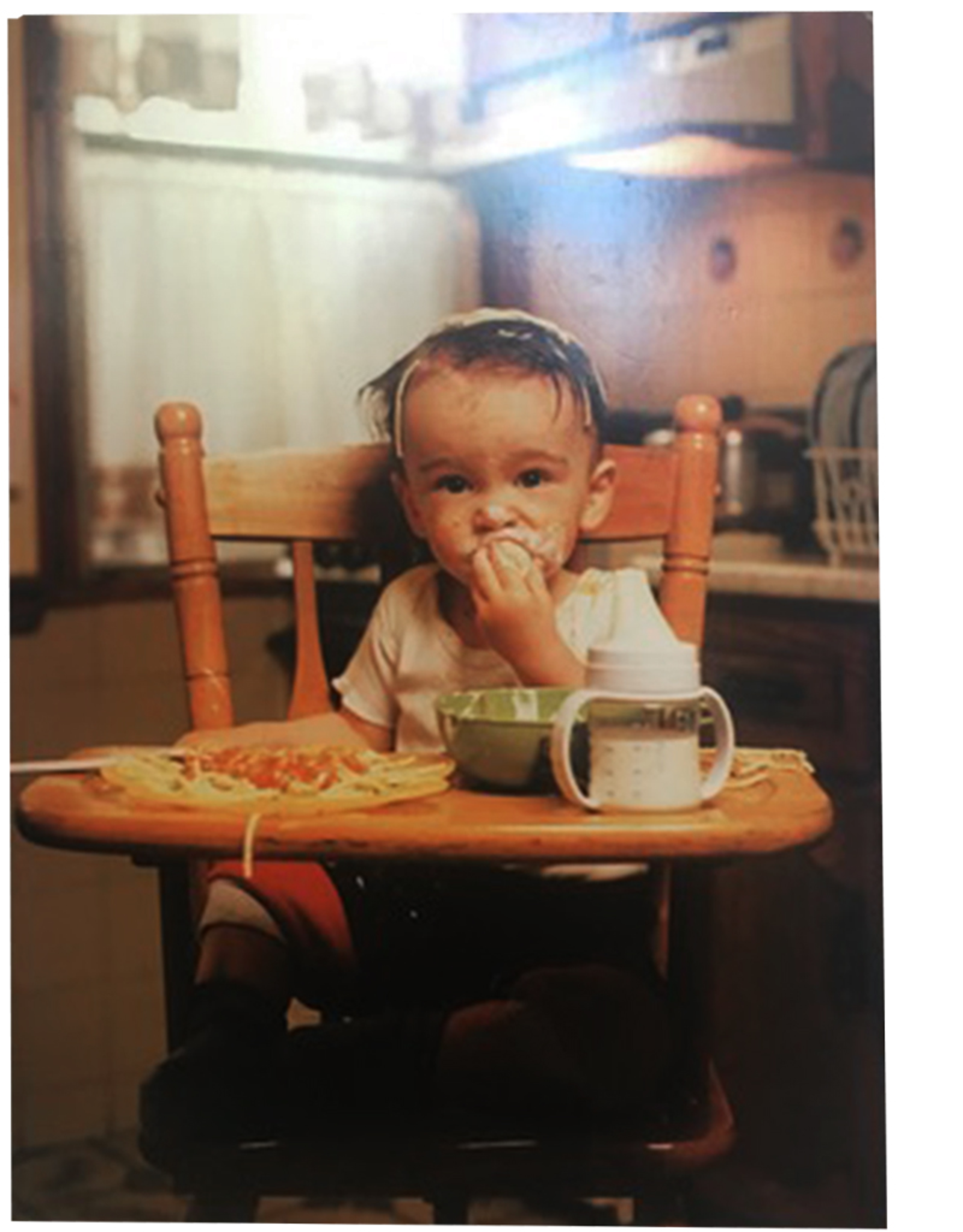 Mothers Day Card Messy Baby Eatting In High Chair