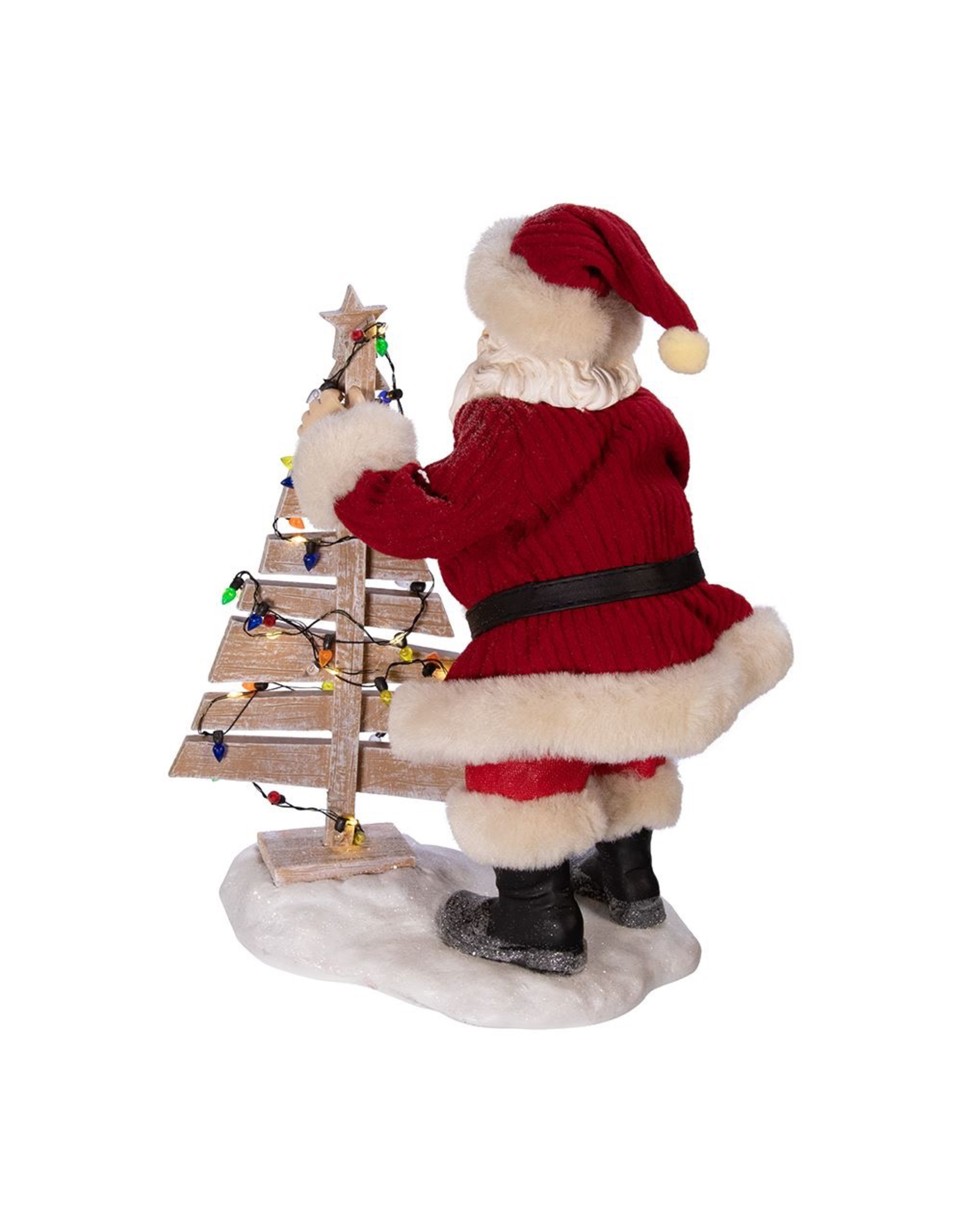 Kurt Adler Fabriche Santa With Lighted Christmas Tree Table Figurine