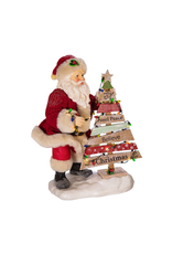 Kurt Adler Fabriche Santa With Lighted Christmas Tree Table Figurine