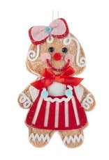 Kurt Adler Gingerbread Girl Cookie Doll Christmas Ornament 7.5 Inch