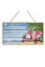 Kurt Adler Wooden Beach Sign w The  Beach is Calling And I Must Go Ornament