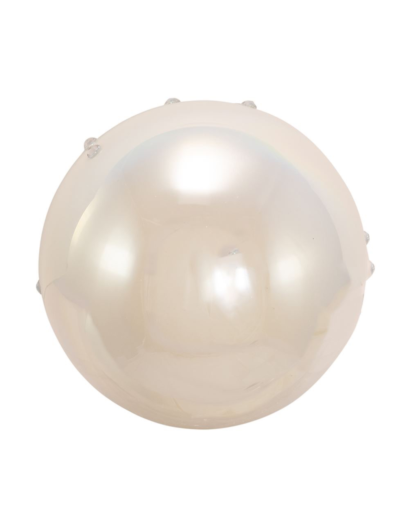 Kurt Adler Iridescent Pearl White W Gems Glass Ball Ornaments Set of 6
