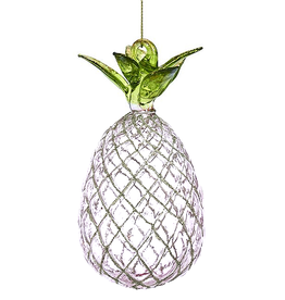 Kurt Adler Glass Pineapple Ornament - Faint Light Lilac