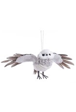 Kurt Adler Flying Owl Ornament 13.38 inch Grey And White