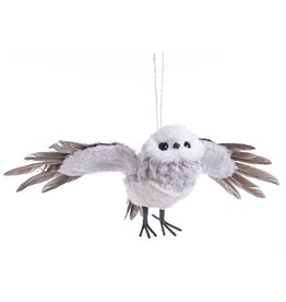 Kurt Adler Flying Owl Ornament 13.38 inch Grey And White