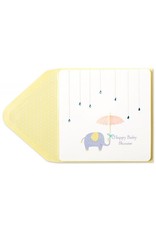 PAPYRUS® Baby Shower Card Raindrops Umbrella And Elephant