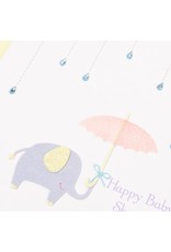 PAPYRUS® Baby Shower Card Raindrops Umbrella And Elephant