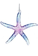 Kurt Adler Acrylic Glitter Starfish Ornament 5 Inch Translucent Blue Pink