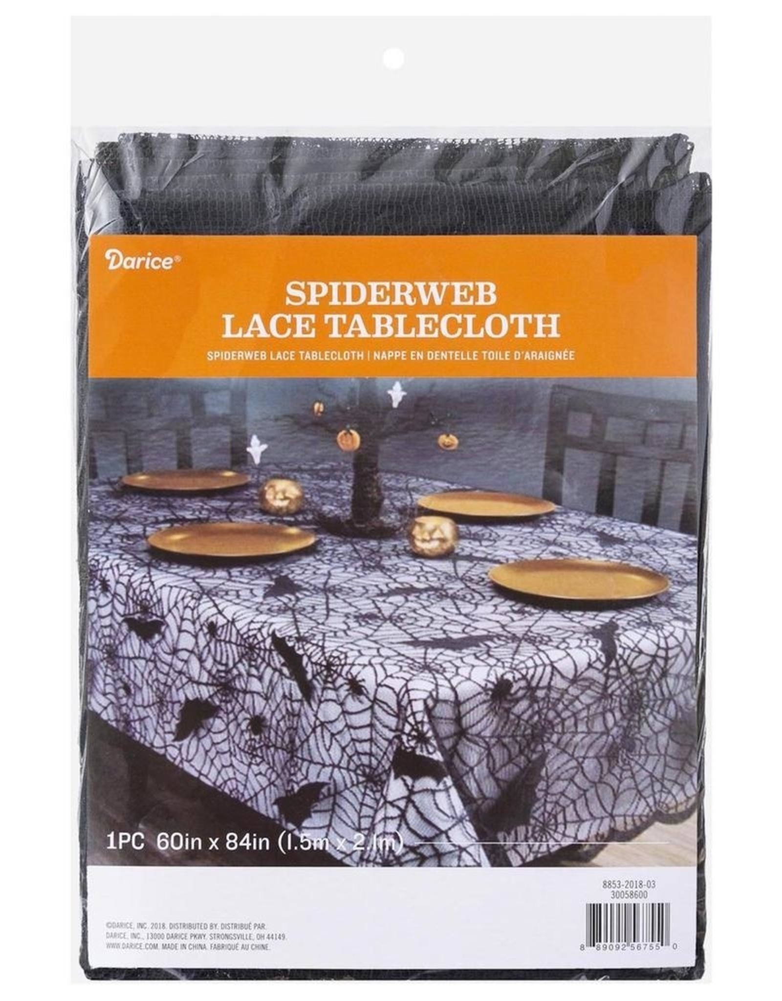 Darice Halloween Spider Web Lace Tablecloth 60x48 Inch