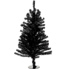 Kurt Adler Black Christmas Tree 18 inch Un-Lit Miniature Black Tree