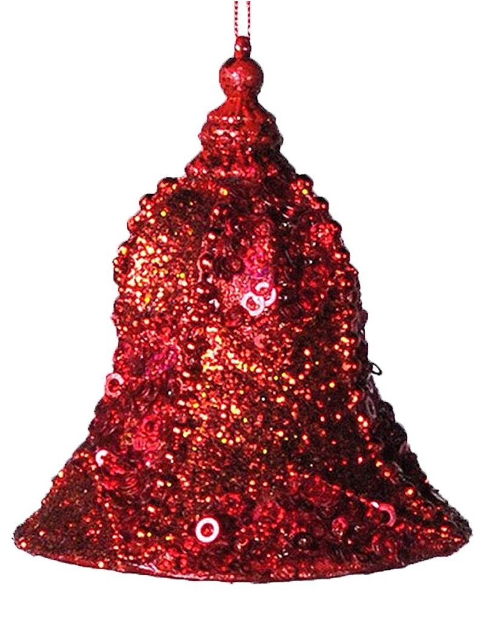 Katherine's Collection Red Encrusted Bell Christmas Ornament SM 5x3.75 Inch