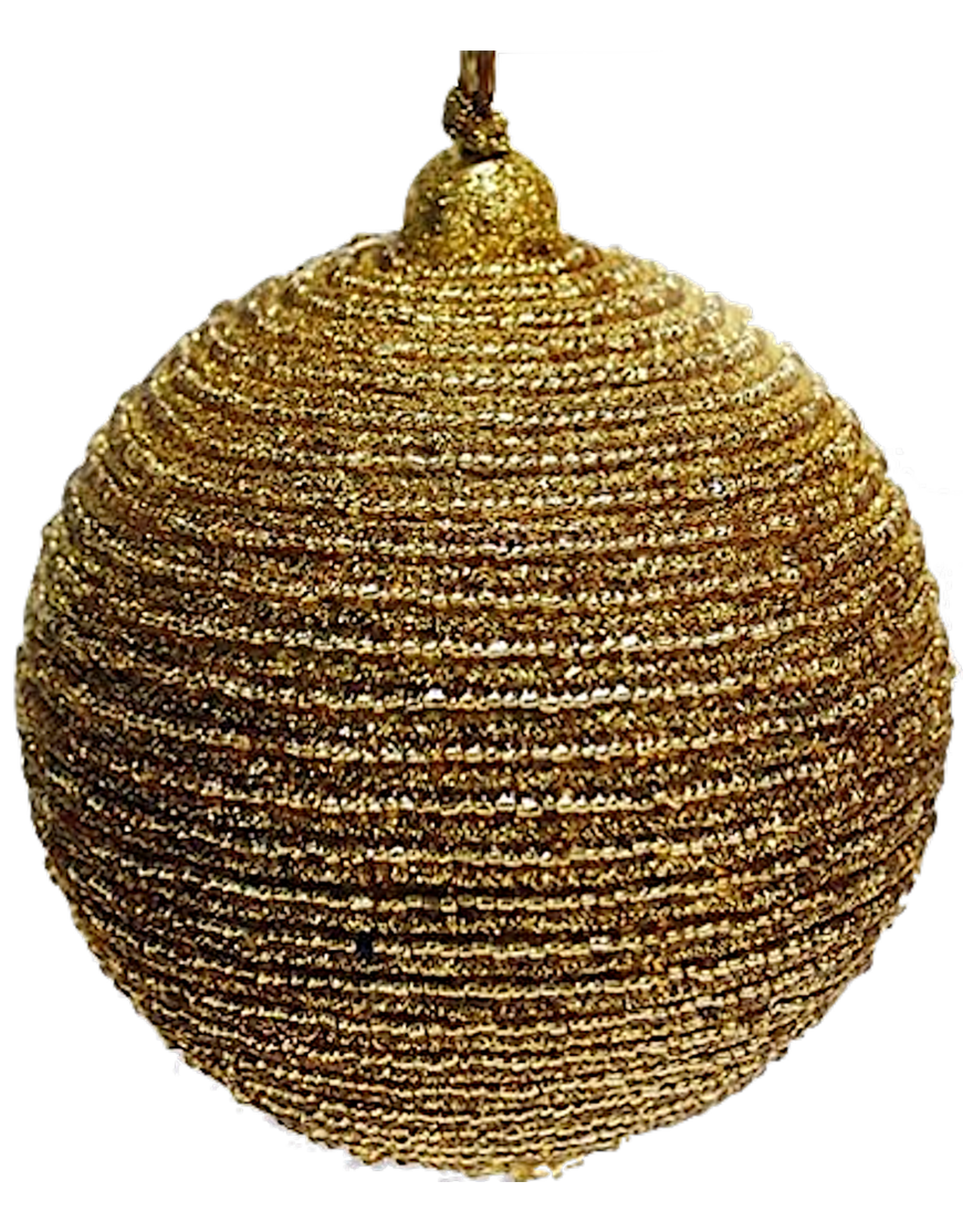 Katherine's Collection Gold Corded Bead Ball Christmas Ornament 90MM