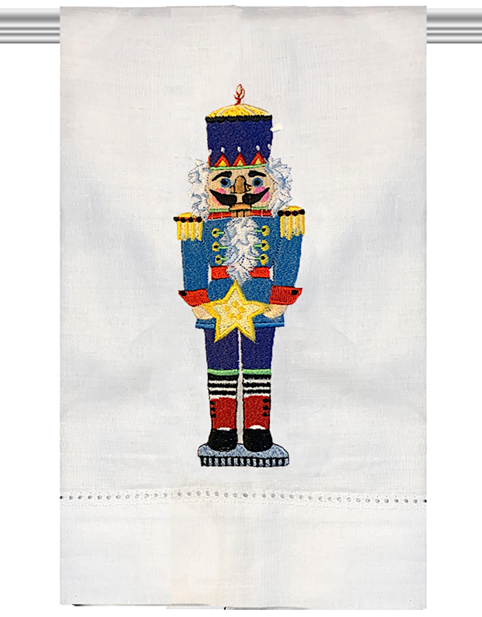 Peking Handicraft Christmas Hand Towel Nutcracker W Star Guest Towel