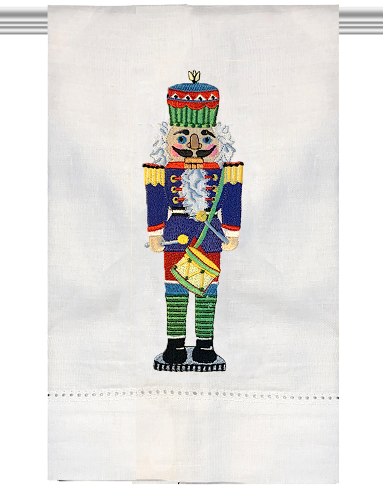 Peking Handicraft Christmas Hand Towel Nutcracker W Drum Guest Towel