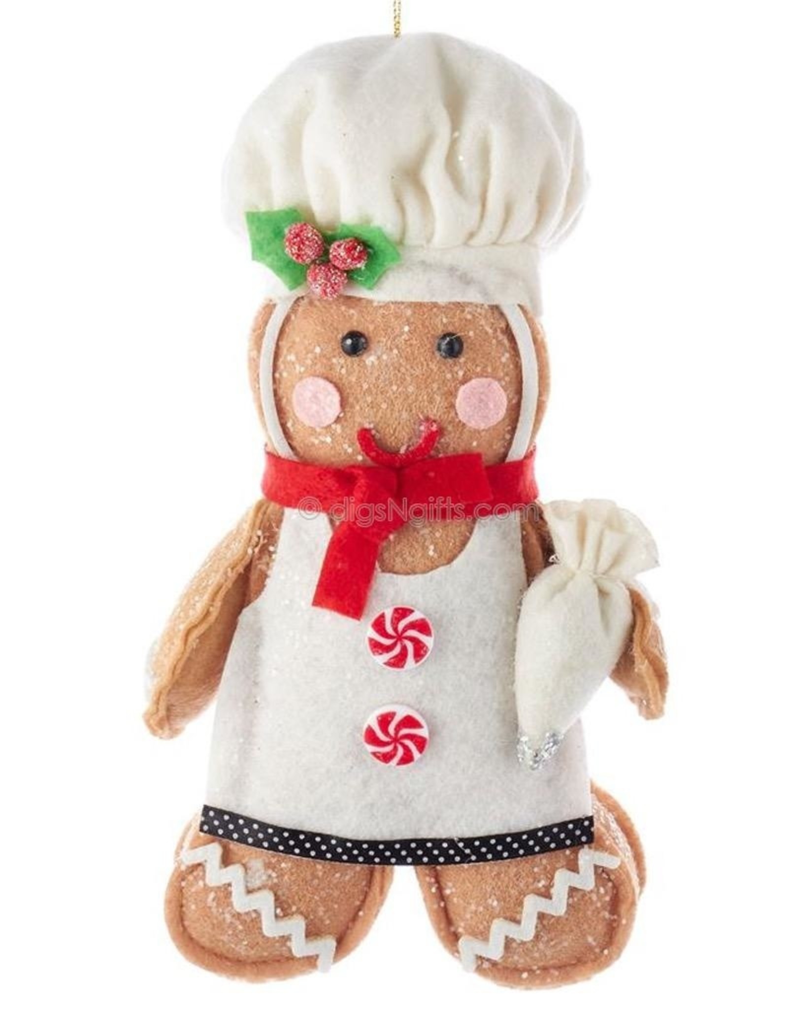 Kurt Adler Gingerbread Boy Cookie 7.5 Inch Doll Christmas Ornament