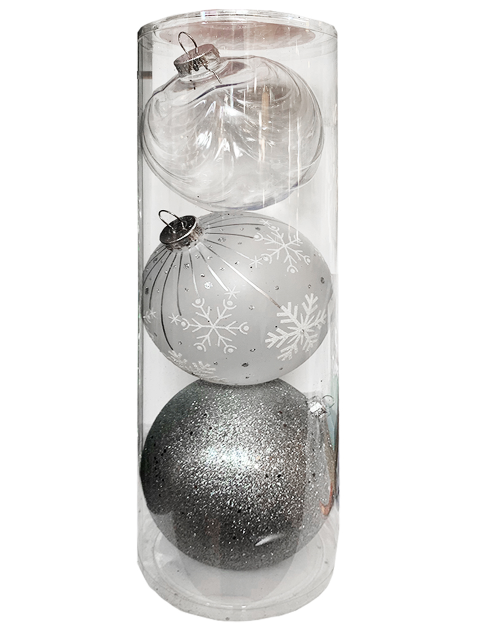 Darice Large Ball Ornaments Silvers 3pk 150mm Shatter-Proof -A - Digs N  Gifts