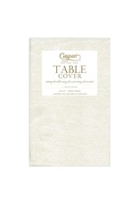 Caspari Moire Printed Paper Linen Table Covers In Ivory