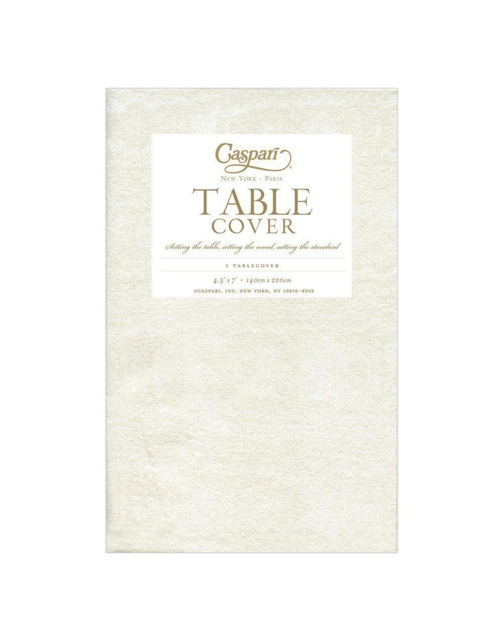 Caspari Moire Printed Paper Linen Table Covers In Ivory