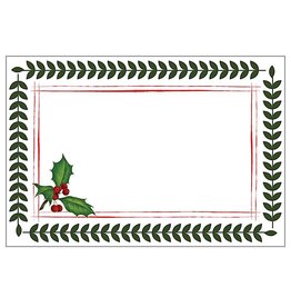 Caspari Christmas Table Place Cards 8pk Yuletide Cheer Bon Appetite