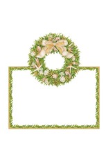 Caspari Christmas Table Place Cards  8pk Shell Wreath Coastal
