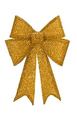 Shimmering Gold Glitter Fabric Mesh Bow XLG 23.5in