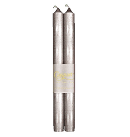 Caspari Crown Candles Tapers 10 inch 2pk Metallic Silver