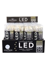 Kurt Adler Christmas 50 Light String Set 5MM LED Warm White White Wire