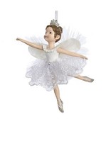 Kurt Adler Ballerina Angel Christmas Ornament White Silver Tutu -A