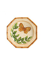 Bamboo Garden Salad Plate With Butterfly Gold Yellow