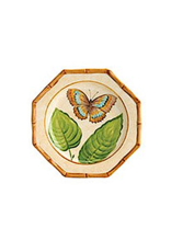 Bamboo Garden Salad Plate With Butterfly Gold Blue