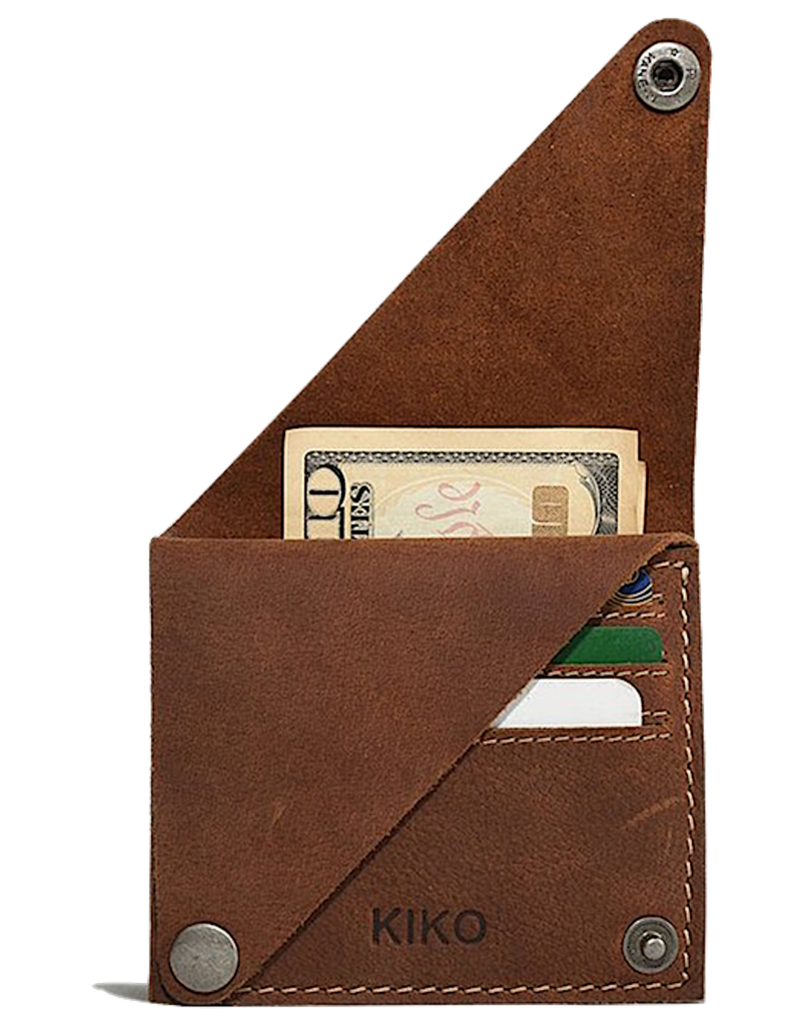 Wing Fold Card Case In Brown
