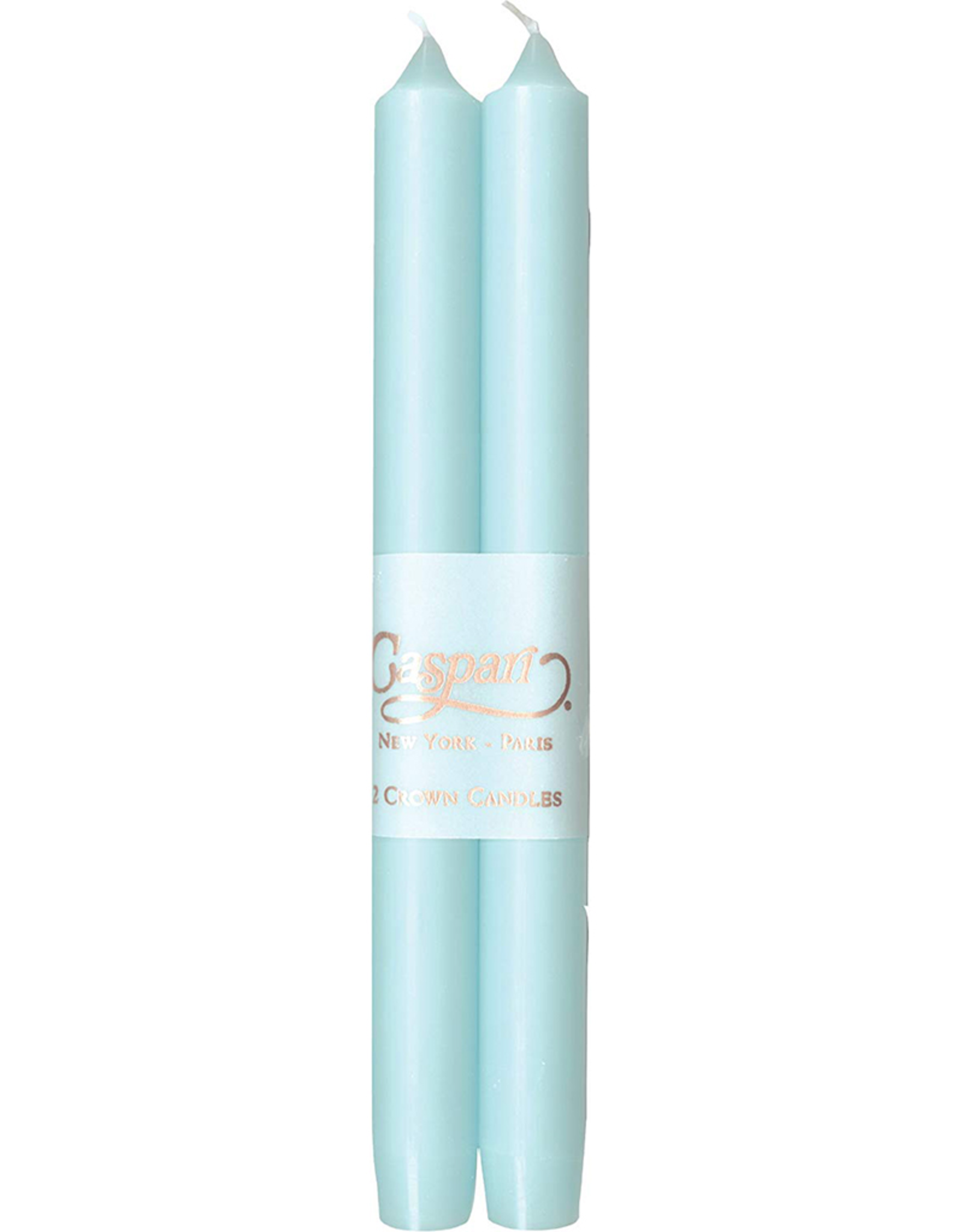 Caspari Crown Candles Tapers 10 inch 2pk Aqua