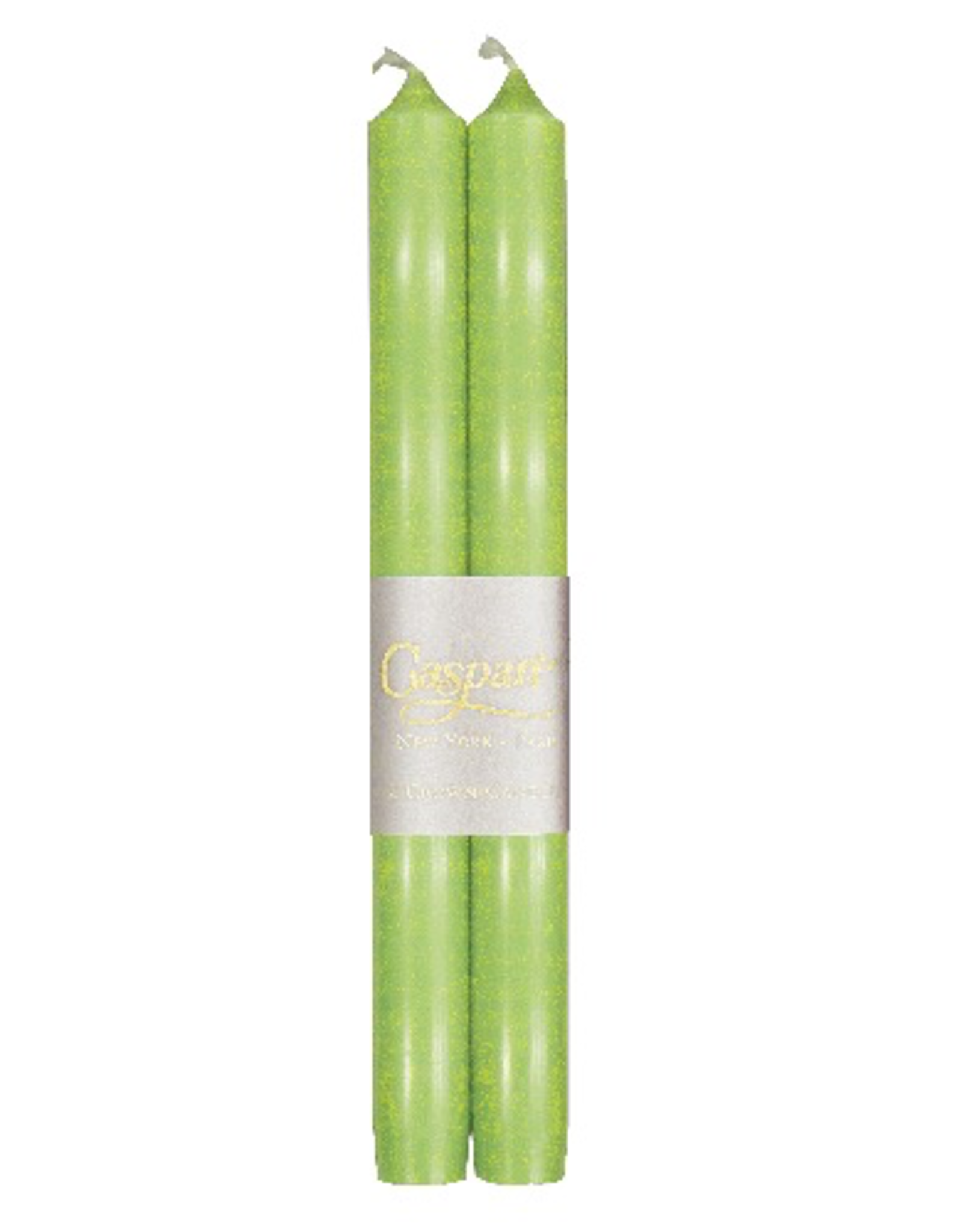 Caspari Crown Candles Tapers 10 inch 2pk Spring Green