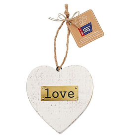 Mud Pie Love Wooden Heart American Cancer Society Ornament